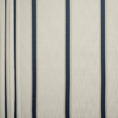 Kasmir Jana Indigo in 1465 Blue Polyester
 Fire Rated Fabric NFPA 701 Flame Retardant  Extra Wide Sheer  Checks and Striped Sheer   Fabric