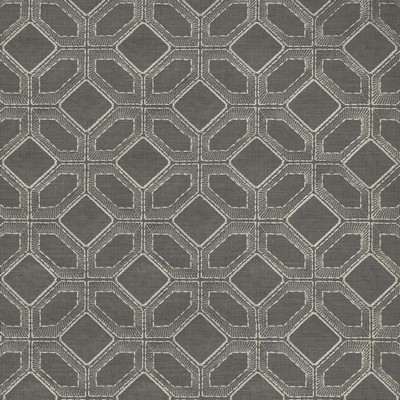 Kasmir Latticework Pewter in 1450 Silver Upholstery Cotton  Blend Fire Rated Fabric Medium Duty CA 117   Fabric