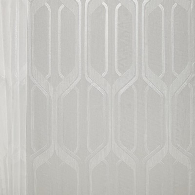 Kasmir Mina Snow in 1465 White Polyester
 Fire Rated Fabric NFPA 701 Flame Retardant  Extra Wide Sheer   Fabric