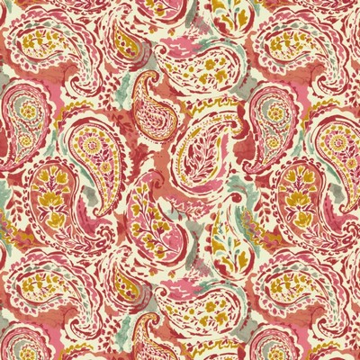 Kasmir Mughal Rose in 5155 Pink Cotton  Blend Fire Rated Fabric Medium Duty CA 117  NFPA 260  Classic Paisley   Fabric