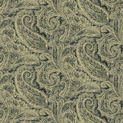 Kasmir Museum Heritage in 5154 Green Cotton  Blend Fire Rated Fabric Medium Duty CA 117  Classic Paisley   Fabric