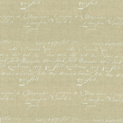 Kasmir Script Natural in 5157 Beige Sheer Linen  Blend Word Circles and Swirls Sheer   Fabric