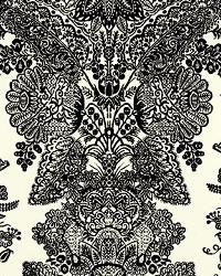 LACE BLACK & IVORY by  Schumacher Wallpaper 