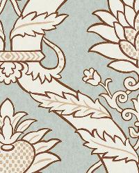 SIENA DAMASK AQUA by  Schumacher Wallpaper 