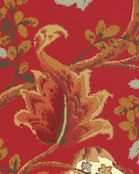 FOX HOLLOW TOMATO AND BRASS by  Schumacher Wallpaper 
