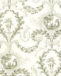JESTER ARABESQUE GRISAILLE by  Schumacher Wallpaper 