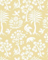 PALM DAMASK SUNLIGHT by  Schumacher Wallpaper 