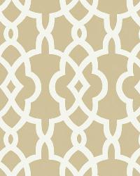 SUMMER PALACE FRET SAND by  Schumacher Wallpaper 