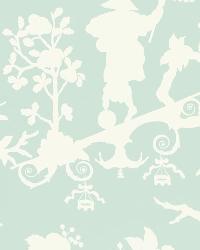 SHANTUNG SILHOUETTE PRINT MINERAL by  Schumacher Wallpaper 