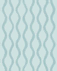 RIBBON WAVE AQUA by  Schumacher Wallpaper 
