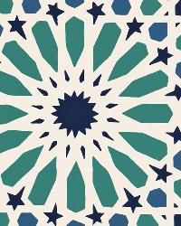 NASRID PALACE MOSAIC AEGEAN by  Schumacher Wallpaper 