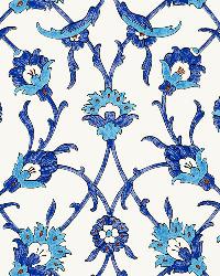 SULTANS TRELLIS PEACOCK by  Schumacher Wallpaper 