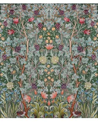 Vine Embroidery Sea Green by   