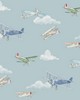 York Wallcovering Aeroplanes Blue
