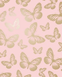 Metallic Butterflies Pink by   