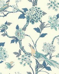 Fanciful Wallpaper blue white off-white by   