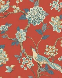 Fanciful Wallpaper orange blue beige by   