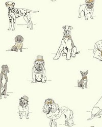 Dogs Life Wallpaper silver metallic gold by   