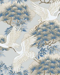 Sprig & Heron Wallpaper Light Blue by   