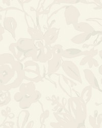 Pearl Brushstroke Floral Wallpaper by   