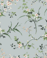 Light Grey Blossom Branches Wallpaper by   
