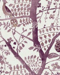 Peacock Block Print Wallpaper Purple by  S Harris 