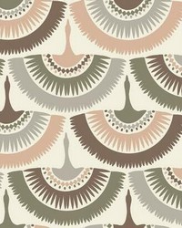 Feather and Fringe Wallpaper Pink by   