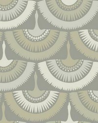 Feather and Fringe Wallpaper Gray by   