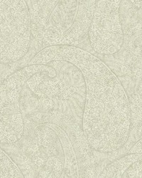 Kashmir Dreams Paisley Wallpaper Off White by  S Harris 