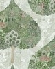 York Wallcovering Mystic Forest Wallpaper Green/Coral