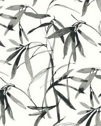 Bamboo Ink Wallpaper Green Black by   
