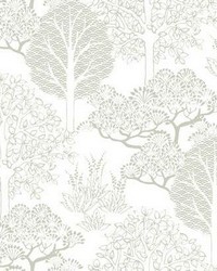 Kimono Trees Wallpaper Metallic by  Carey Lind 