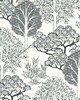 York Wallcovering Kimono Trees Wallpaper White/Black