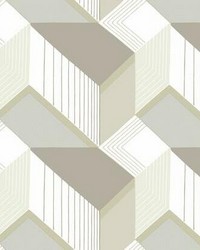 Graphic Geo Blocks Wallpaper White Cream by  Carey Lind 