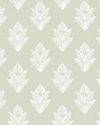 Lotus Motif Wallpaper Cream White by   