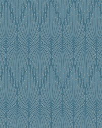 Cafe Society Wallpaper Blue by  York Wallcovering 
