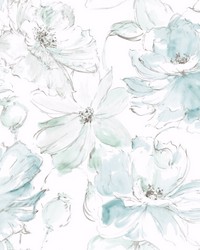Floral Dreams Wallpaper Blue. Green by   