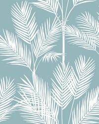 King Palm Silhouette Wallpaper Blue by   