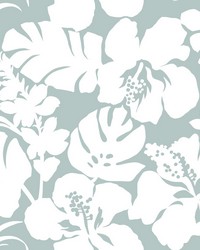 Hibiscus Arboretum Wallpaper Light Gray by   