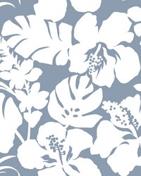 Hibiscus Arboretum Wallpaper Blue by   