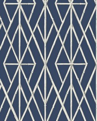 Riviera Bamboo Trellis Wallpaper Navy by   