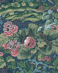 Dynasty Floral Branch Wallpaper Blue   Green by   