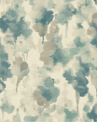 Mirage Wallpaper off white  dark blue  aquamarine  light taupe by   