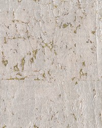 Cork Wallpaper metallic silvery grey  dark brown  metallic gold by  American Silk Mills 