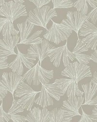 Ginkgo Toss Wallpaper Silver by   