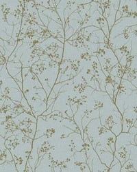 Luminous Branches Wallpaper Blue Gold by   