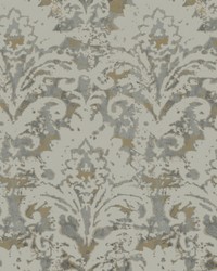Velvet Crush Damask Taupe & Gold by   