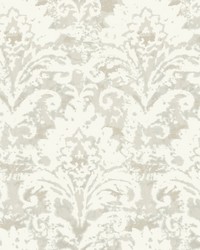 Velvet Crush Damask Cream & Pearl by   