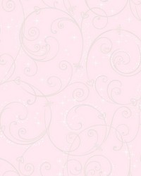 Disney Princess Perfect Scroll Wallpaper Pink  Glitter by   