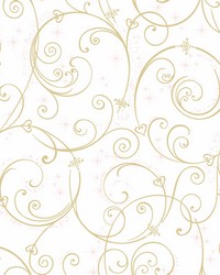 Disney Princess Perfect Scroll Wallpaper Gold Glitter by   